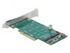 DeLOCK PCIe 4.0 x8 naar 2x M.2 NVMe Adapter - Low Profile