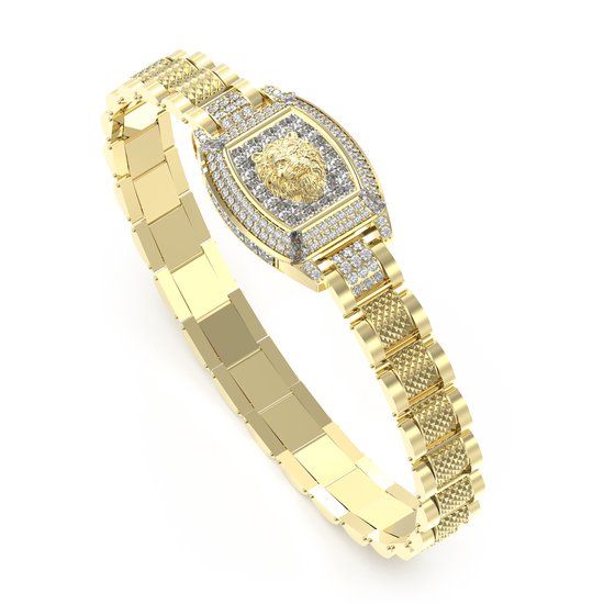 Guess - JUMB05000JWYGT/U - Armband - Heren - Geel Goud - LION KING
