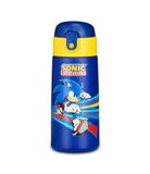 Seven Kid Sonic Drinkfles, blauw, 460 ml, roestvrij staal, BPA-vrij, luchtdicht, 12 uur warm/24 uur koud, lekvrij, herbruikbaar, school, sport, reizen, kinderen, cadeau-idee