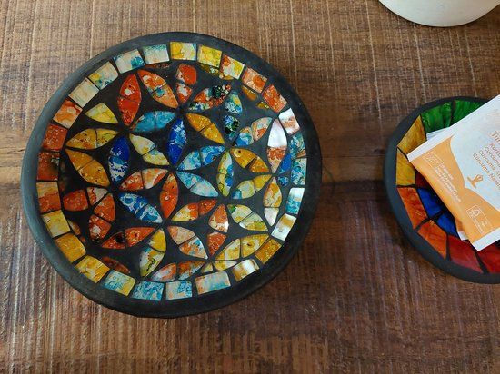 Floz Design Decoratief Schaaltje - 15 cm - Blauw/Groen/Zwart