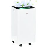 Homcom elektrische luchtontvochtiger met 5 modi 10 l/dag 200 W 25X25X50,5 cm wit