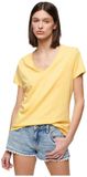 Superdry - Ruimvallend geborduurd T-shirt met V-hals - Dames - T-shirts