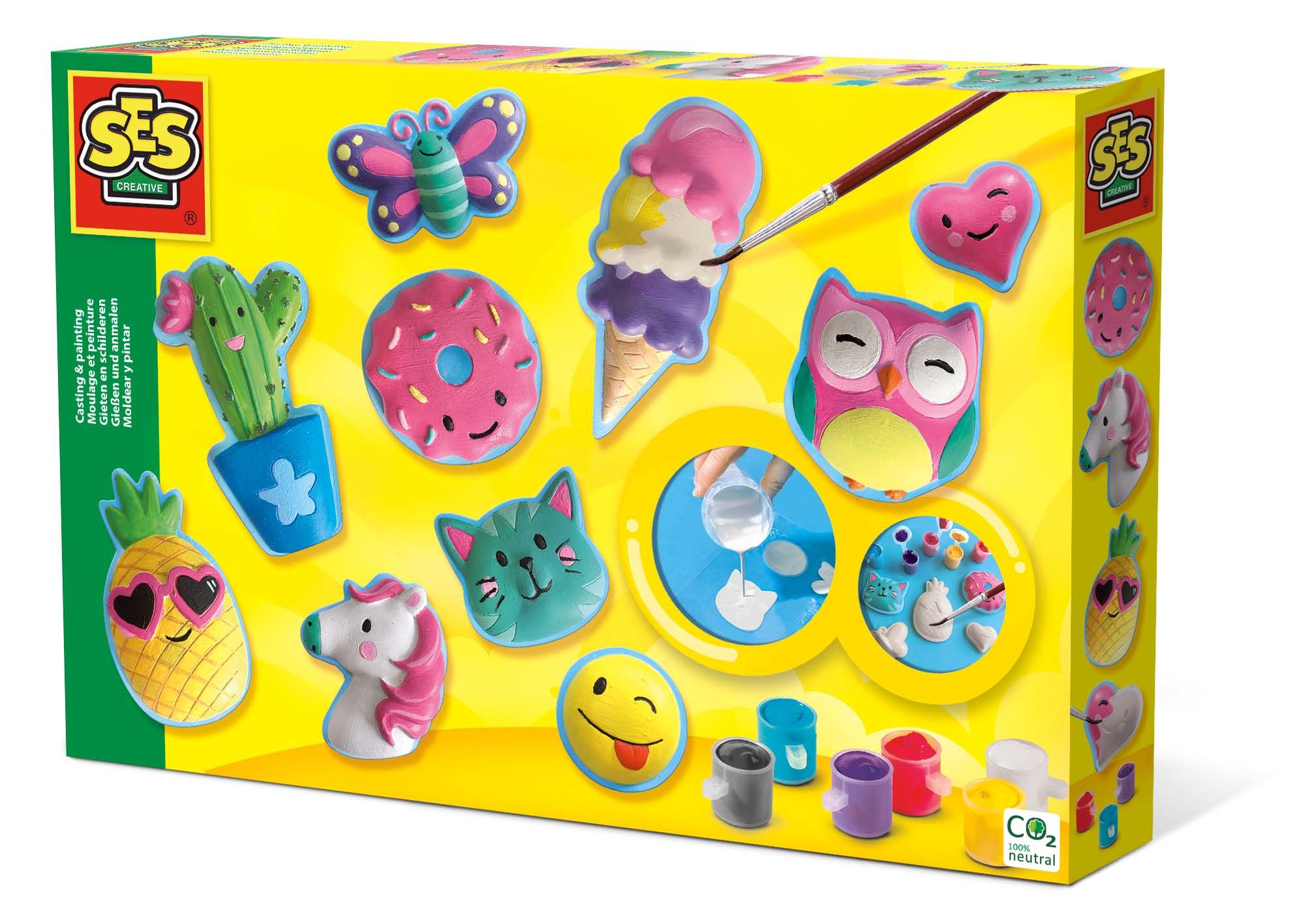 SES Gieten en schilderen - Vrolijke figuren - Gips Gieten - Knutselpakket