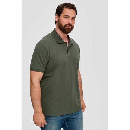 s.Oliver Big Size regular fit polo Plus Size kakigroen