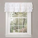 Lush Decor Belle Valence Style Vintage Chic Rideau Simple, 84" L x 18" H, Blanc