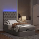 Maison Exclusive - Cadre de lit ottoman avec matelas taupe, 100x200 cm, textile