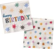 Folat Starburst Happy Birthday Servetten (20 stuks) - 33 x 33 cm