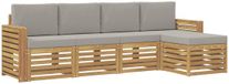 vidaXL Tuinset met 5 zitplaatsen, wit en lichtgrijs, polyester