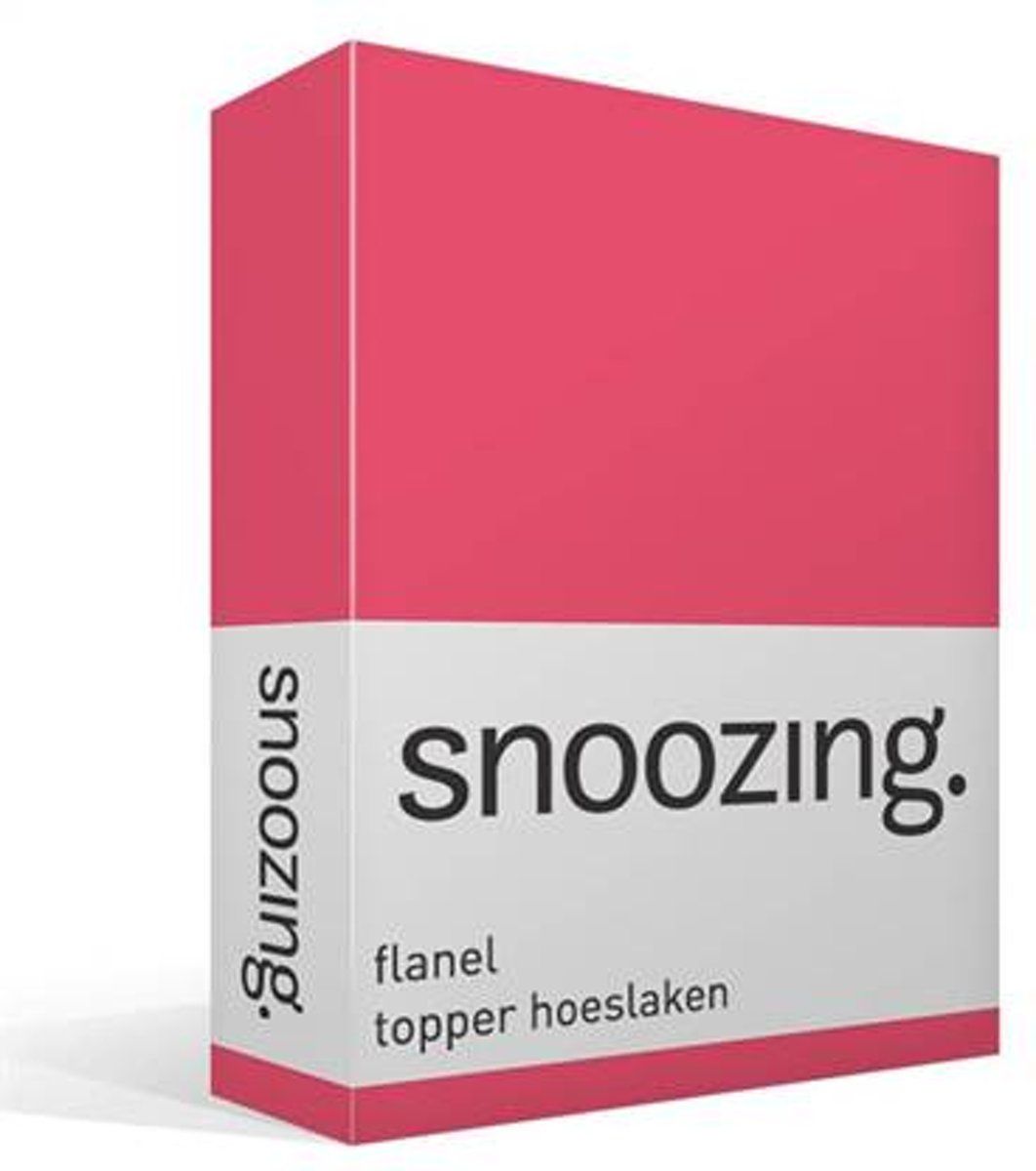 Snoozing Flanel Topper Hoeslaken - Lits-jumeaux (200x210/220 cm) - Roze