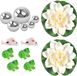 Ibenzoa® Petit kit de décoration de jardin avec mini-grenouilles, carpes koï et lotus flottants