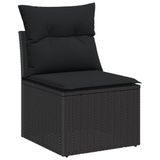 vidaXL Ensemble de banc de jardin noir polyrattan 7 pièces
