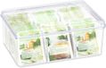 Non-branded 2 x transparent tea box - tea chest 6 compartments - tea bag organizer - rectangle