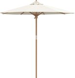 vidaXL Tuinparasol rond ø 217 x 230 cm bamboe crèmewit