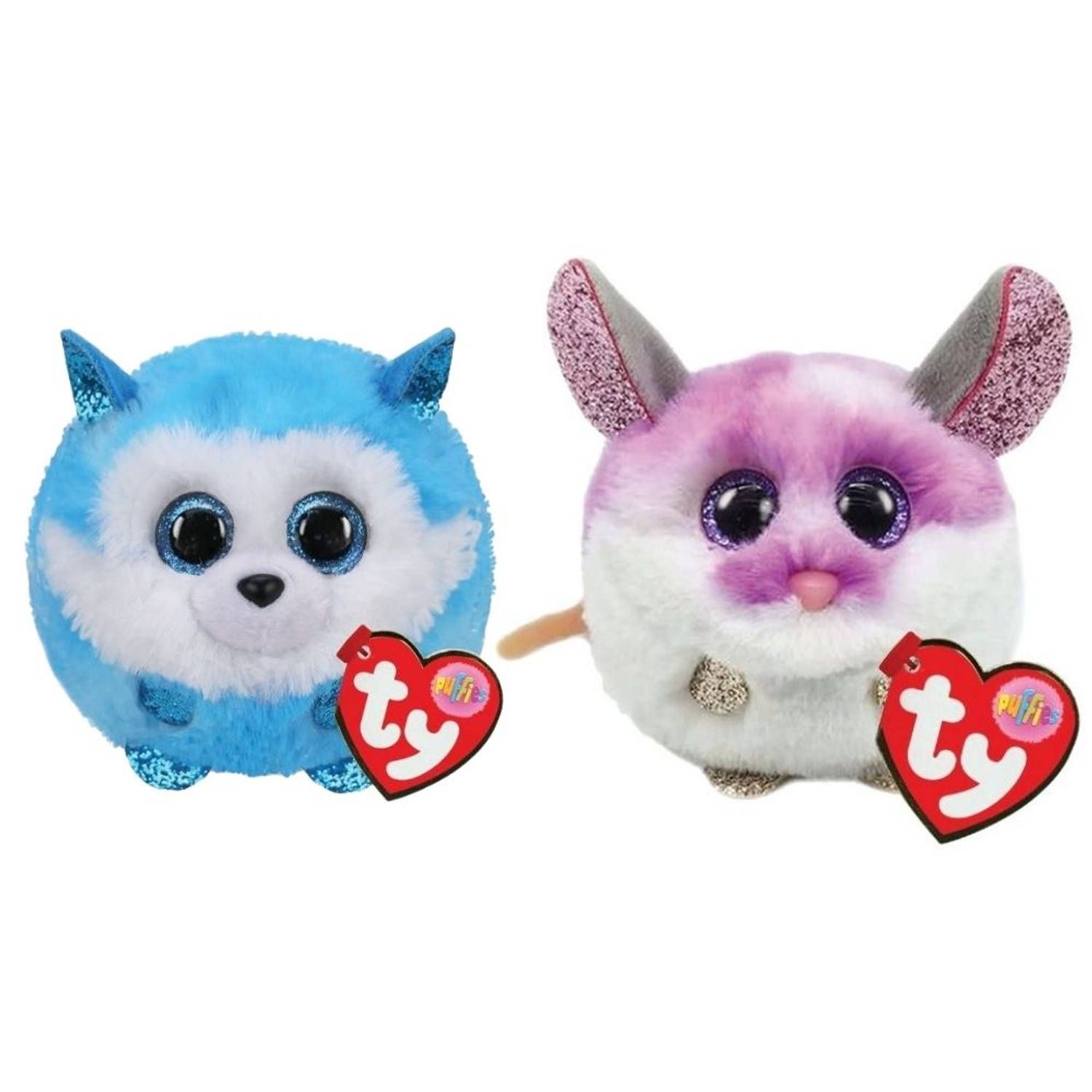 TY - Knuffel - Teeny Puffies - Prince Husky & Colby Mouse