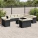 Maison Exclusive - Ensemble de jardin, composé de 14 pièces, avec coussins, noir, en polyrotin