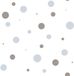 Happy Behang - Rondjes - Stippen - Taupe Blauw Wit - Babykamer Kinderkamer - Scandinavisch - Vliesbehang - 0,53 x 10,05 M