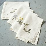 Loberon Servet set van 4 Lentilly wit/meerkleurig