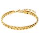 Lucardi Dames Stalen goldplated armband met gourmetschakel - Armband - Staal - Goudkleurig - 20 cm