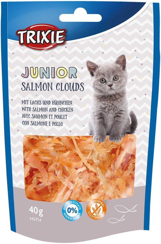 Trixie Junior Zalm Snacks - Glutenvrij, Kittens - 40g