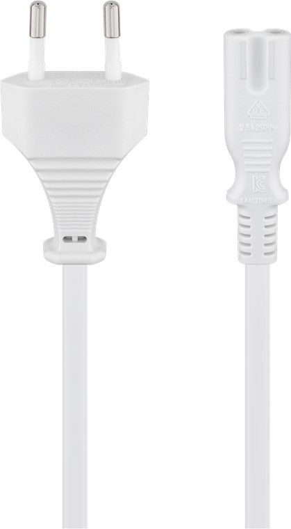 Goobay CEE 7/16 to C7 Power Cable - 3m - White