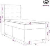 vidaXL Boxspringbed met matras, donkergroen, 90 x 190 cm, fluweel