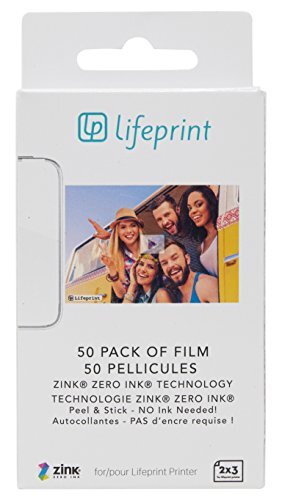 Lifeprint 50 stuks film voor de Augmented Reality foto- en video-printers. 2x3 Inktloze foto's met plakfolie op de achterkant (PH06)