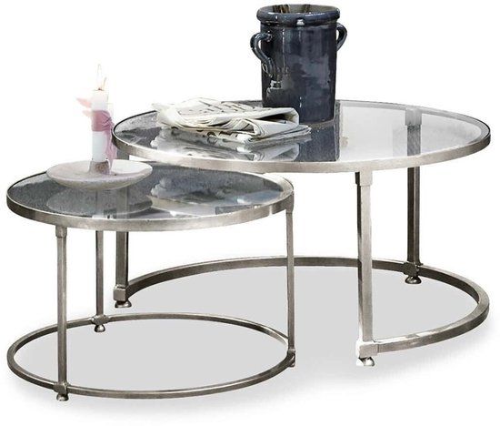 LOBERON Salontafel set van 2 Kabala zilverkleurig