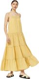 Superdry Vintage Lace Cami Maxi Jurk Geel L Vrouw