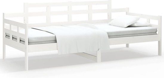 vidaXL Slaapbank - Massief Grenenhout - Wit - 90x190 cm