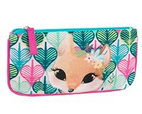 WWF Platte envelop, met ritssluiting, pennenvak en accessoirehouder voor jongens en meisjes, ideaal voor midden- en percelen, 22 x 10,5 cm - groen/roze, Meerkleurig., Eén maat, casual