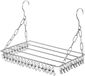 Ibenzoa® Séchoir à chaussettes avec 36 clips, Acier inoxydable, Argent