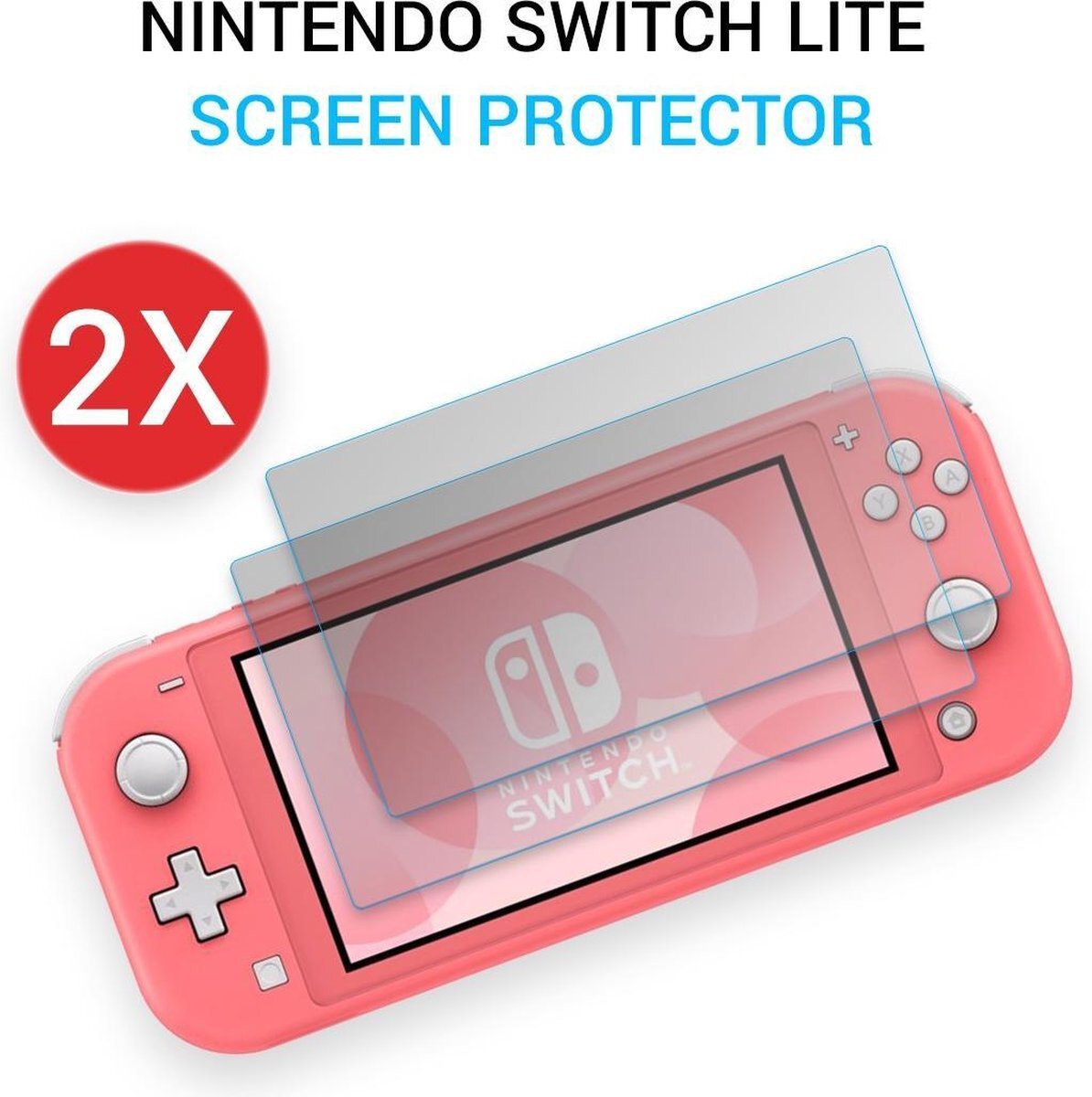 JVS Products 2 Stuks - Nintendo Switch Lite Screen Protector - 9H Gehard Glas - Screenprotector - Dual pack