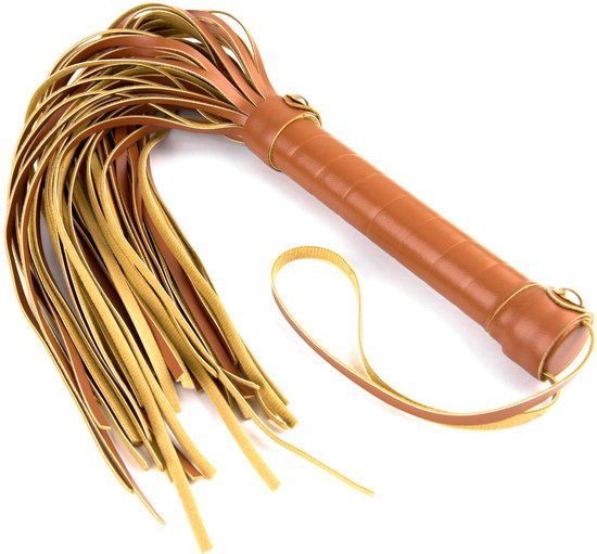 Dreamtoys Blaze elite flogger Cognac Vegan leren - Bruin