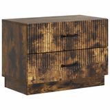 vidaXL Nachtkastje Gerookt eiken 62 x 34,5 x 44,5 cm Bewerkt hout
