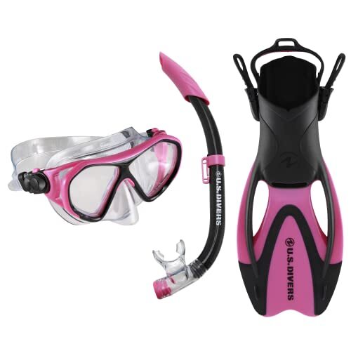 US Divers SET DORADO II JR ROZE ZWART M