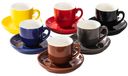 Icecat Set de 6 tasses à expresso avec leurs soucoupes - Céramique colorée