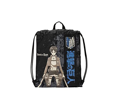 Attack On Titan COULISSE BACKPACK aansluiting van de reuzenhandschoenen COMIX ANIME, zwart., Eén maat, Casual