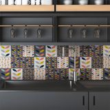 Ambiance Sticker Kalvin Zelfklevende tegelmuurstickers voor keuken en badkamer - 9 Scandinavische tegelstickers - 9 stickers 10x10cm