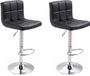 Set ALLSTORE Set van 2 zwarte barkrukken MIKE