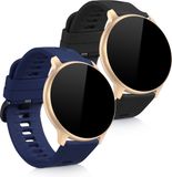 kwmobile 2x armband voor AGPTEK LW11 - Bandjes voor fitnesstracker in zwart / donkerblauw