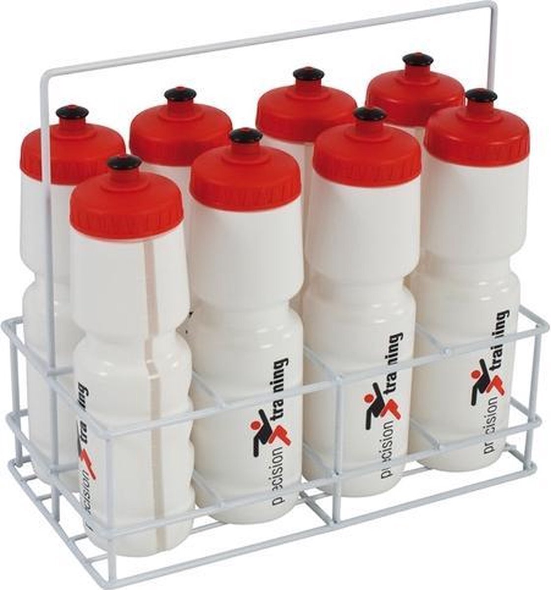 Precision Bidonkrat Met 8 Bidons 32 X 18 Cm Wit