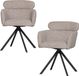 WOOOD Fenne Draaibare Eetkamerstoelen - Polyester - Naturel - Set van 2