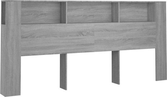 vidaXL Hoofdbordkast - 220x18,5x104,5 cm - Grijs sonoma