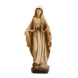 Prachtige Maagd Onze vrouw van de medaille wonderhars imitatie houtlook 20 cm