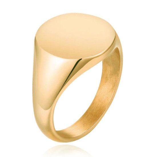 Cilla Jewels Lookinggoodtoday Goudkleurige Dames Zegelring van Edelstaal-17mm