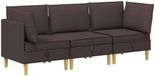 vidaXL Canapé modulaire avec rangement 3 places Marron foncé Tissu