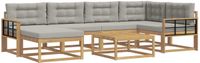 vidaXL - Buiten - bank - set - 7 - st - Wit - en - Lichtgrijs