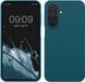 kwmobile telefoonhoesje geschikt voor Samsung Galaxy A27 5G - Hoesje met siliconen coating - Smartphone case in mat petrol