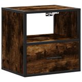VidaXL Nachtkastje wandgemonteerd 40x31x39,5 cm gerookt eikenkleurig