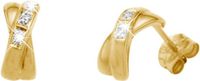 Lucardi Dames Oorbellen met diamant 0,03ct - 14 Karaat Geelgoud